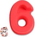 Ziffer 6 Silikon Kuchenform Detailansicht, flexible Backform fuer Geburtstags Desserts. - Nummer 6 (Universal für 6 & 9)
