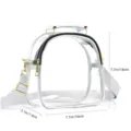 Clear PVC crossbody bag with top handle and adjustable strap for women fashion daily use. - Without Front Pocket / Silver