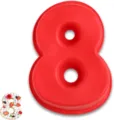 Stampo per torta in silicone rosso numero 8 DIY teglia da forno mousse compleanno 10 pollici - Numero 8