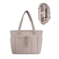 Lightweight quilted tote bag for women, stylish casual shoulder bag with multiple storage pockets - 15.7 x 6.3 x 12.2inches / Camel