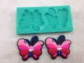 Silicone butterfly mold fondant cake decoration baking tool variant design items - 4000-123 / Green
