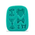 DIY bow silicone mold for fondant cake decorating chocolate clay craft baking tool - 164255 / Green