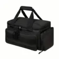 Black multi-functional tool storage bag with zipper pockets and sturdy handles for work. - 36.6cm x 21.6cm x 20.6cm / Black