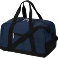 Small sports duffel bag gym travel shoulder crossbody bag blue and black durable fabric - Navy Blue