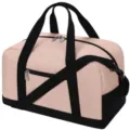 Pink sports gym duffel bag travel luggage shoulder bag with black straps and spacious compartment - Pink