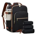 Large capacity travel backpack set with matching packing pouches for business trips and commuting. - 40L / Black
