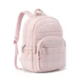 Pink quilted laptop backpack, stylish travel school bookbag with spacious compartments for daily use. - 30*20*44CM / Pink