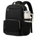 Black laptop backpack for men and women, large capacity waterproof business travel work bag. - L12 H17.5 D8 inch / Black