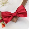 Noeud papillon satin rouge vin detail, texture elegante pour costume de mariage et evenements formels. - Noeud Papillon L13