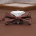 Men's brown retro floral bow tie for wedding suit shirt, elegant vintage tuxedo neckwear. - Gold Brown Jacquard