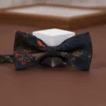Men's vintage floral jacquard bow tie, elegant double-layer design for formal suits shirts. - Garden Dream