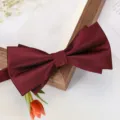 Nœud papillon bordeaux en gros-grain pour homme accessoire de costume mariage élégant. - Nœud Papillon Rayé Vertical Rouge Foncé