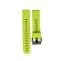 Vista dettagliata del cinturino di ricambio in silicone verde brillante a sgancio rapido. - Verde erba
