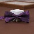 Purple floral bow tie for men and women, elegant design for weddings and formal parties. - Cloud Purple
