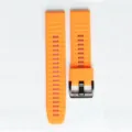 Cinturino di ricambio in silicone arancione con fibbia nera, design sportivo ventilato. - Arancione