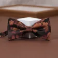 Men floral bow tie vintage brown wedding groom suit neckwear fashion party accessory - Qimeng Fragrant Cloud
