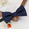 Elegant noeud papillon bleu marine pour homme mariage costume formel accessoire - Nœud Papillon Rayé Foncé Bleu