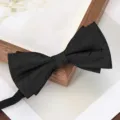 Classic black men's bow tie for formal business and wedding party events, elegant accessory. - Black Asymmetric Snowflake Bowtie