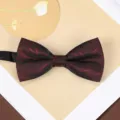 Wine red silk bow tie for men wedding groom suit detail close up elegant neckwear classic - Wine Red Snowflake Bowtie