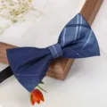 Noeud papillon à carreaux bleu pour homme, accessoire formel élégant pour mariage et costumes. - Nœud Papillon Carreau Homme Élégant