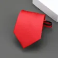 Red zipper tie detail, showcasing smooth fabric texture and convenient pre-tied zipper design. - Bright Red Glossy / 8cm / Red