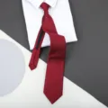 Red striped zipper tie for men and women, wedding groom lazy necktie formal business suit. - 8cm Burgundy Striped Zipper