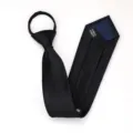 Corbata negra con cremallera para hombres y mujeres, corbata formal de negocios para trabajo de oficina. - Corbata Preanudada con Cremallera / 8cm / Finas Líneas Negras