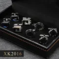 Lot de 4 boutons de manchette français pour homme, coffret cadeau d'affaires de luxe. - Ensemble de Boutons de Manchette Français / Boîte Cadeau / XK2016