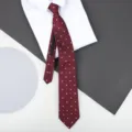 Red zipper necktie for men and women, business formal wear wedding lazy tie with pattern. - 8cm Burgundy Concentric Circles Zipper