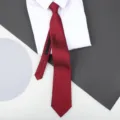 Red zipper necktie for men and women, classic striped business formal tie for wedding wear. - 8cm Burgundy Small Dots Zipper