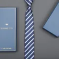 Classic blue striped necktie with elegant gift box packaging for men formal business wear. - 6cm A07 Hand-Tied (With Long Gift Box)