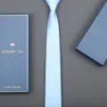 Closeup of light blue textured business tie paired with elegant gift box packaging. - 6cm Sky Blue Fine Stripe Zipper (With Long Gift Box)
