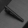 Pince à cravate noire classique en métal pour hommes accessoire de costume formel élégant - Noir