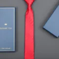 Red striped tie detail showing fine fabric texture and elegant gift box presentation. - 6cm A023 Zipper (With Long Gift Box)