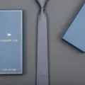 Men's business formal solid grey necktie with elegant blue gift box packaging detail. - 6cm Dark Grey Fine Stripe Zipper (With Long Gift Box)