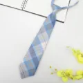 Corbata corta de cuadros azules para uniforme JK, estilo estudiante japonés moderno. - Corbata / Helado