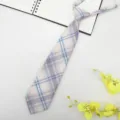 Corbata de cuadros estilo JK japonés estudiante perezoso accesorio uniforme azul - Corbata / Cuadros Shengsheng