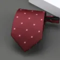 Corbata burdeos con cremallera para hombres y mujeres negocios boda formal corbata - Estilo de Patrón de Cruz / 8cm / Burdeos