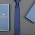 Blue striped necktie for men with elegant gift box, perfect for business formal wear events. - 6cm Blue Dark Stripe Zipper (With Long Gift Box)