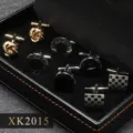 Ensemble de 4 paires de boutons de manchette homme pour chemise costume cadeau de luxe - Coffret Cadeau 4 Paires (XK2015)