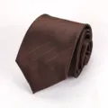 Brown striped necktie for men business formal suit wedding 8cm wide classic gentleman neckwear - Coffee Fine Twill