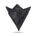 Elegante pañuelo de bolsillo negro con estampado floral para traje de hombre y boda - Peonía de Noche Oscura Pañuelo