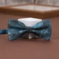 Men's fashion vintage floral jacquard bow tie for business suits and formal wear shirts. - Cloud Color Gray Green