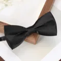 Black satin bow tie for men and women formal business wedding party evening wear stylish accessories - F13 Black Glossy Bowtie