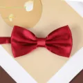 Wine red satin bow tie for men wedding groom formal suit accessory elegant neckwear - L13 Bow Tie