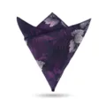 Elegante pañuelo de bolsillo morado para hombre con estampado de hojas tropicales, ideal para bodas. - Elfo de Noche Púrpura Pañuelo de Bolsillo