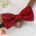 Nœud papillon cachemire rouge homme mariage classique marié smoking cravate mode - Nœud Papillon Paisley Rouge Vin
