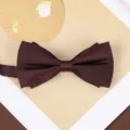 Burgundy bow tie for men, elegant silk texture formal necktie for wedding groom suit. - Elegant Asymmetric Wine Red Bowtie