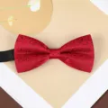 Burgundy patterned bow tie for men, stylish wedding groom suit accessory, classic knot design. - Vintage Pattern Bowtie