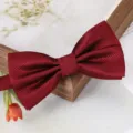 Élégant nœud papillon homme texturé bordeaux pour costume de mariage et tenue formelle. - Nœud Papillon Grille Rouge Jujube